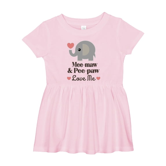 Inktastic Meemaw and Peepaw Grandkids Elephant Girls Baby Dress