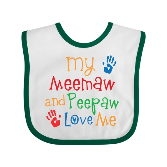 Inktastic Meemaw and Peepaw Love Me Boys or Girls Baby Bib