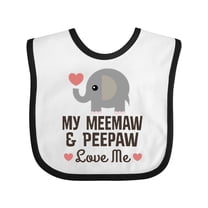 Inktastic Meemaw and Peepaw Love Me Grandchild Boys or Girls Baby Bib