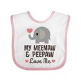 thumbnail image 1 of Inktastic Meemaw and Peepaw Love Me Grandchild Boys or Girls Baby Bib, 1 of 4