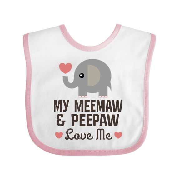 Inktastic Meemaw and Peepaw Love Me Grandchild Boys or Girls Baby Bib