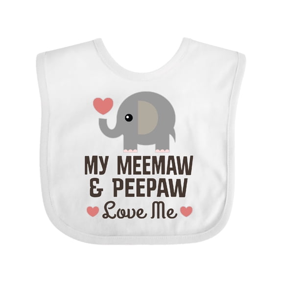 Inktastic Meemaw and Peepaw Love Me Grandchild Boys or Girls Baby Bib