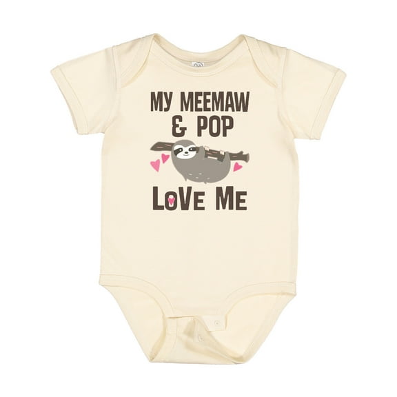 Inktastic Meemaw and Pop Grandchild Sloth Girls Baby Bodysuit