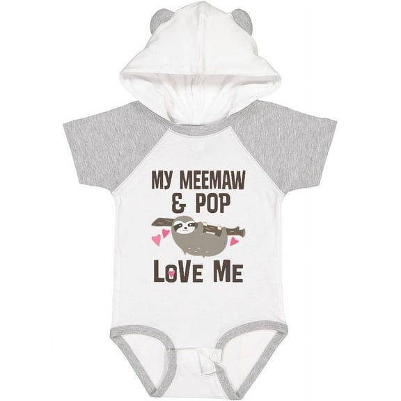 Inktastic Meemaw and Pop Grandchild Sloth Girls Baby Bodysuit