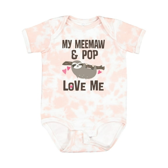 Inktastic Meemaw and Pop Grandchild Sloth Girls Baby Bodysuit