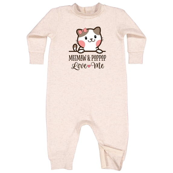 Inktastic Meemaw and Pop Pop Cat Grandchild Baby Fleece Romper