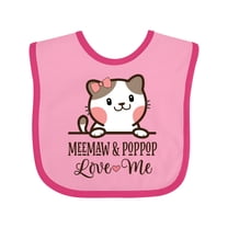 Inktastic Meemaw and Pop Pop Cat Grandchild Girls Baby Bib