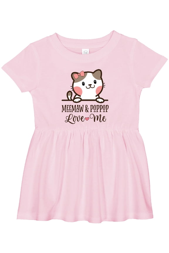 Meemaw and Pop Pop Cat Grandchild Girls Baby Dress