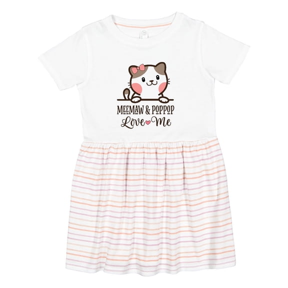 Inktastic Meemaw and Pop Pop Cat Grandchild Girls Toddler Dress