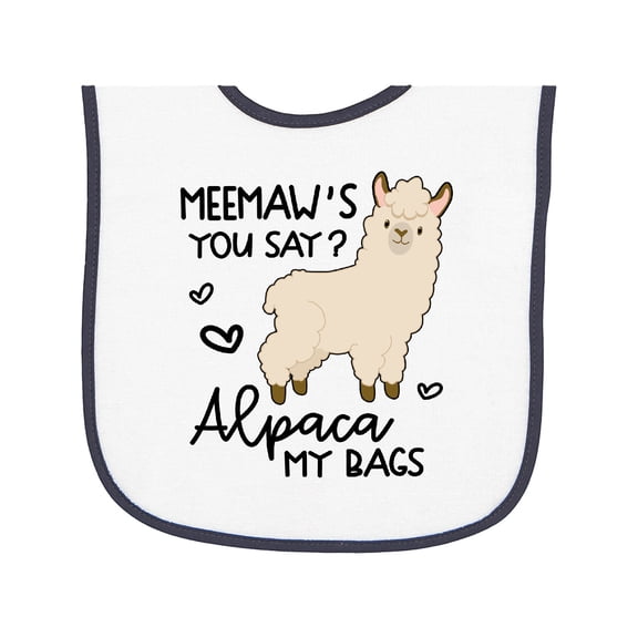 Inktastic Meemaw's You Say Alpaca My Bags Baby Terry Cloth Bib