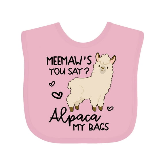 Inktastic Meemaw's You Say Alpaca My Bags Boys or Girls Baby Bib