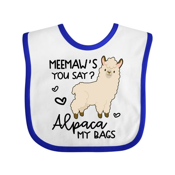 Inktastic Meemaw's You Say Alpaca My Bags Boys or Girls Baby Bib
