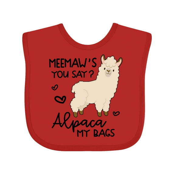 Inktastic Meemaw's You Say Alpaca My Bags Boys or Girls Baby Bib