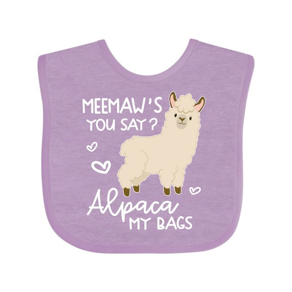 Inktastic Meemaw's You Say Alpaca My Bags Boys or Girls Baby Bib