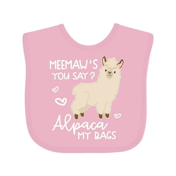 Inktastic Meemaw's You Say Alpaca My Bags Boys or Girls Baby Bib