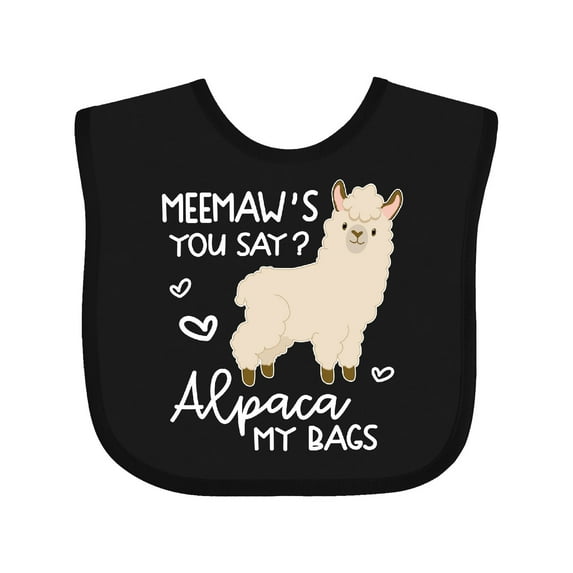 Inktastic Meemaw's You Say Alpaca My Bags Boys or Girls Baby Bib