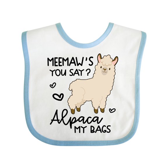 Inktastic Meemaw's You Say Alpaca My Bags Boys or Girls Baby Bib