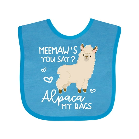Inktastic Meemaw's You Say Alpaca My Bags Boys or Girls Baby Bib