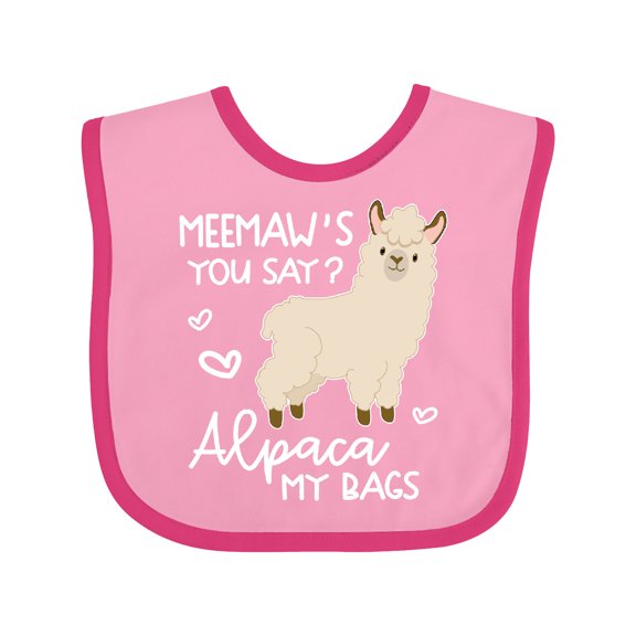 Inktastic Meemaw's You Say Alpaca My Bags Boys or Girls Baby Bib