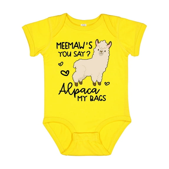 Inktastic Meemaw's You Say Alpaca My Bags Boys or Girls Baby Bodysuit