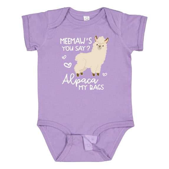 Inktastic Meemaw's You Say Alpaca My Bags Boys or Girls Baby Bodysuit