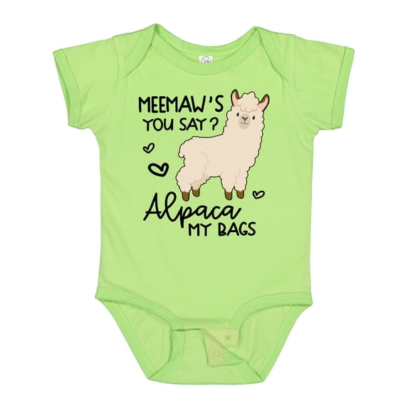 Inktastic Meemaw's You Say Alpaca My Bags Boys or Girls Baby Bodysuit