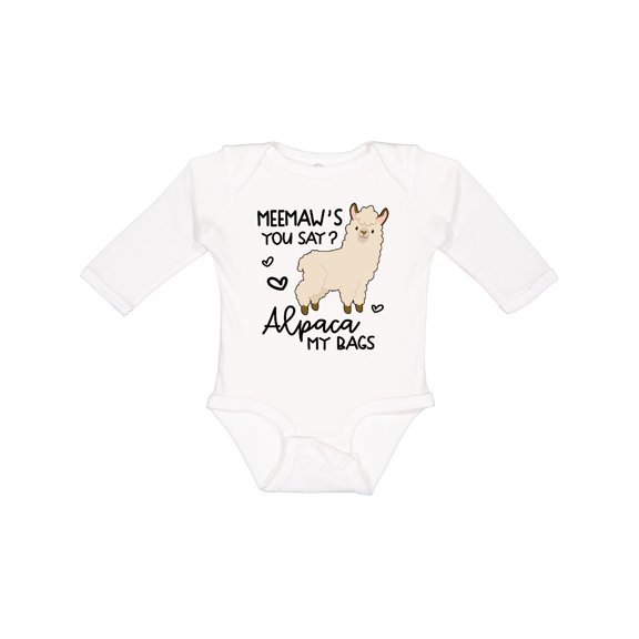 Inktastic Meemaw's You Say Alpaca My Bags Boys or Girls Long Sleeve Baby Bodysuit