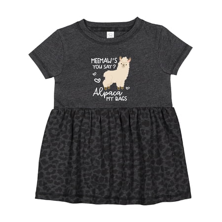 Inktastic Meemaw's You Say Alpaca My Bags Girls Baby Dress