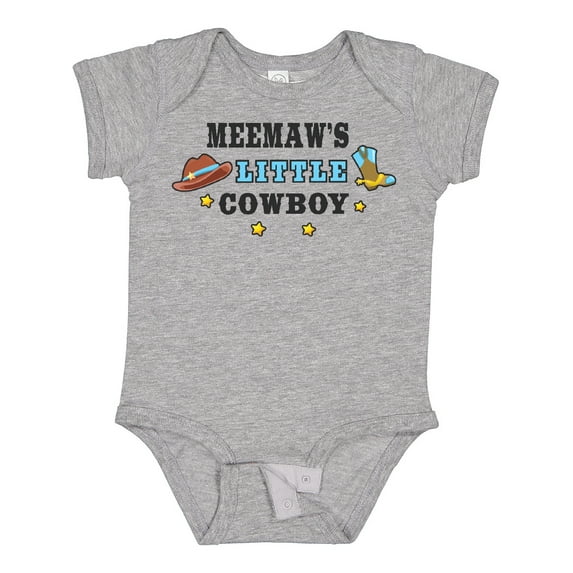 Inktastic Meemaws Little Cowboy with Cowboy Hat and Boots Boys Baby Bodysuit