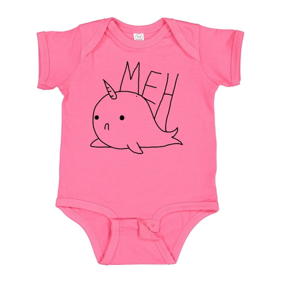 Inktastic Meh Narwhal Boys or Girls Baby Bodysuit