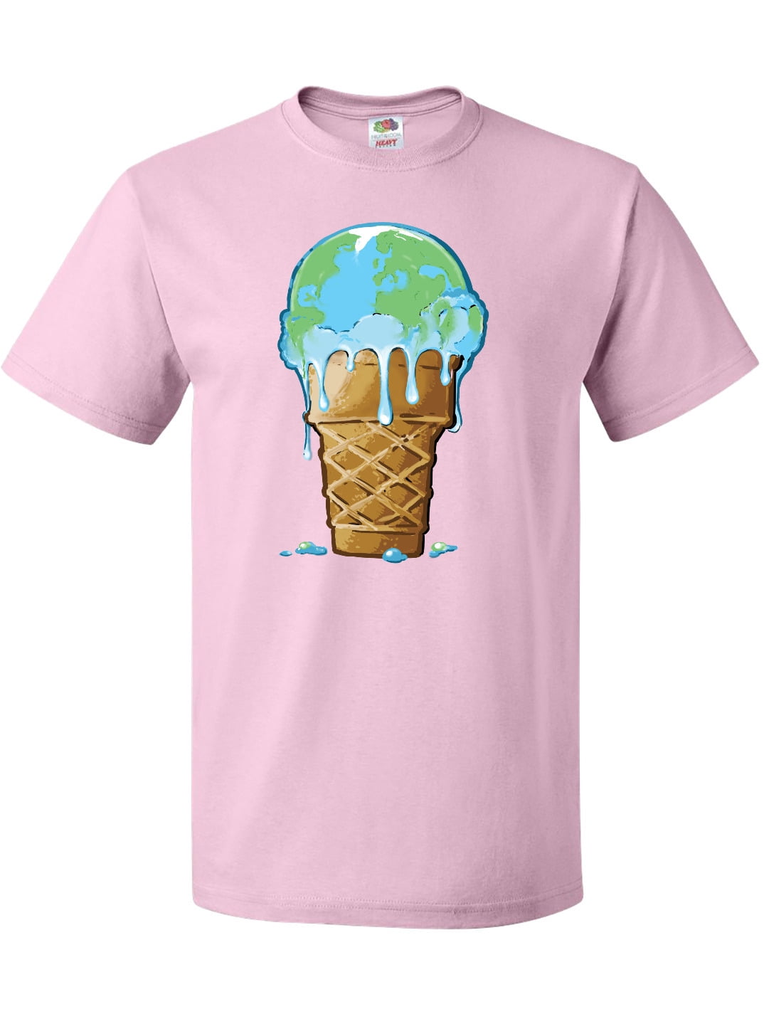 Inktastic Melting Earth Ice Cream Cone T-shirt - Walmart.com