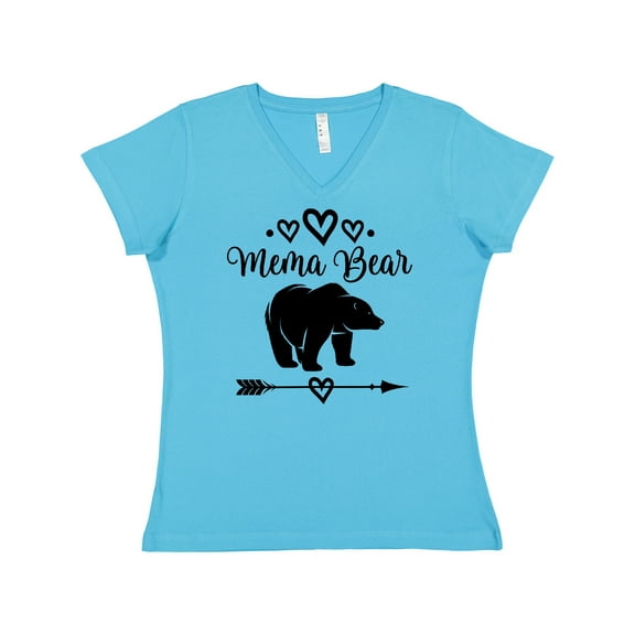 Inktastic Mema Bear Grandma Women's V-Neck T-Shirt