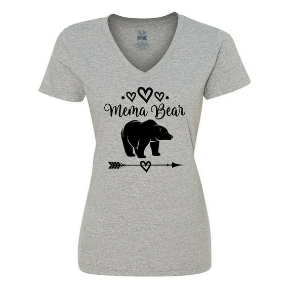 Inktastic Mema Bear Grandma Women's V-Neck T-Shirt