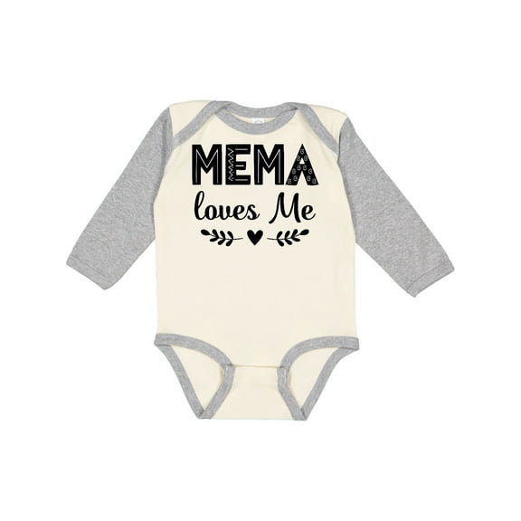 Inktastic Mema Loves Me Baby Clothes Girls Long Sleeve Baby Bodysuit