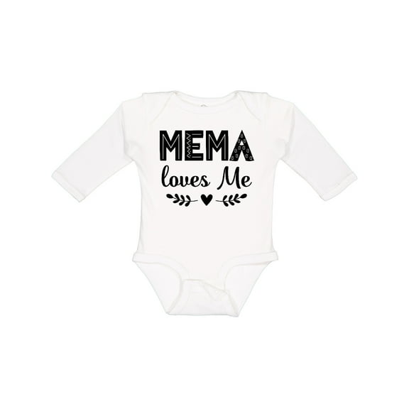 Inktastic Mema Loves Me Baby Clothes Girls Long Sleeve Baby Bodysuit