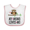 thumbnail image 1 of Inktastic Mema Loves Me Girl Owl Girls Baby Bib, 1 of 4