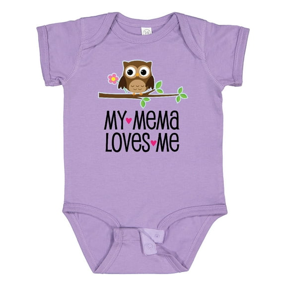 Inktastic Mema Loves Me Girl Owl Girls Baby Bodysuit