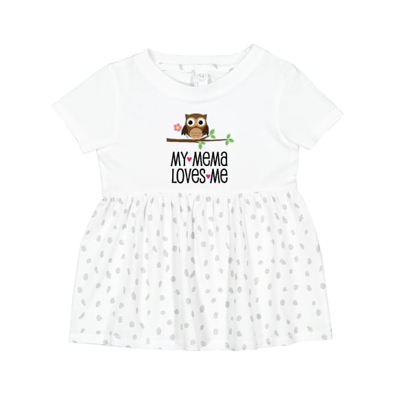 Inktastic Mema Loves Me Girl Owl Girls Baby Dress