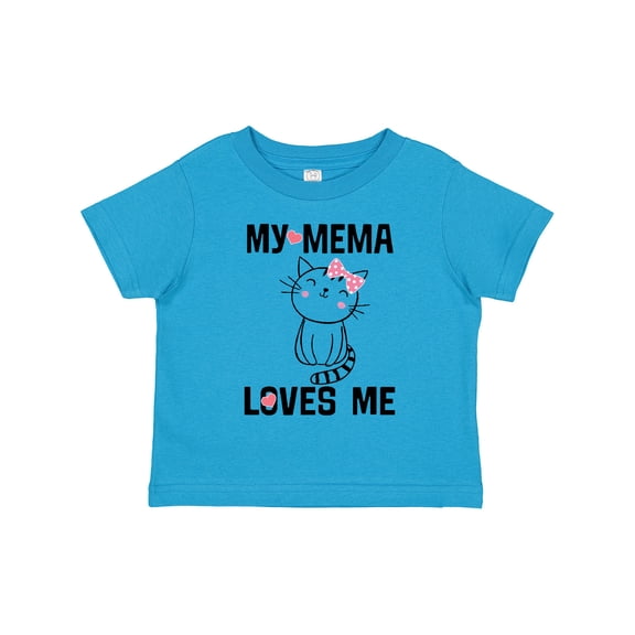 Inktastic Mema Loves Me Girls Grandchild Cat Girls Toddler T-Shirt