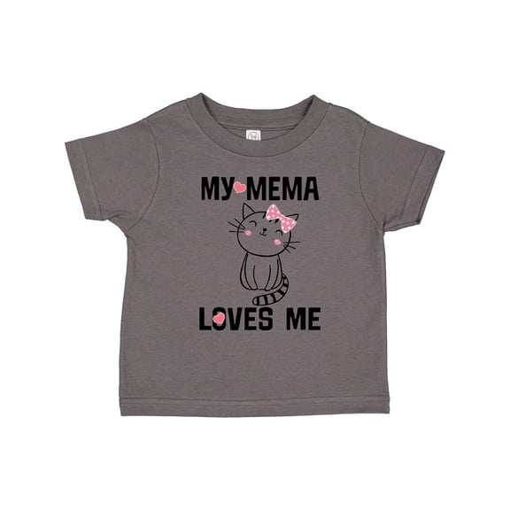 Inktastic Mema Loves Me Girls Grandchild Cat Girls Toddler T-Shirt