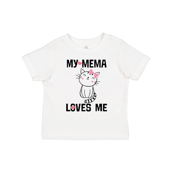 Inktastic Mema Loves Me Girls Grandchild Cat Girls Toddler T-Shirt
