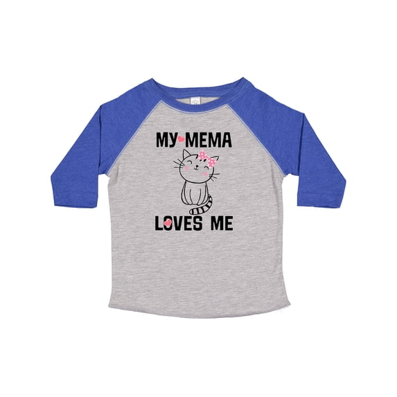 Inktastic Mema Loves Me Girls Grandchild Cat Girls Toddler T-Shirt