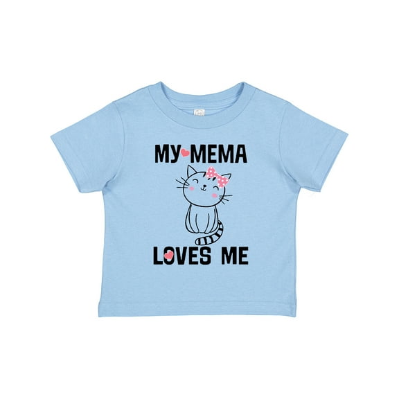 Inktastic Mema Loves Me Girls Grandchild Cat Girls Toddler T-Shirt