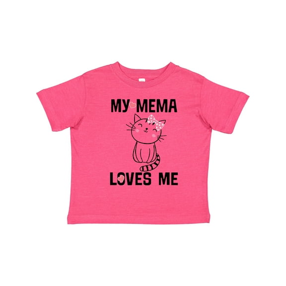 Inktastic Mema Loves Me Girls Grandchild Cat Girls Toddler T-Shirt