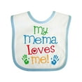 thumbnail image 1 of Inktastic Mema Loves Me Grandchild Boys or Girls Baby Bib, 1 of 4