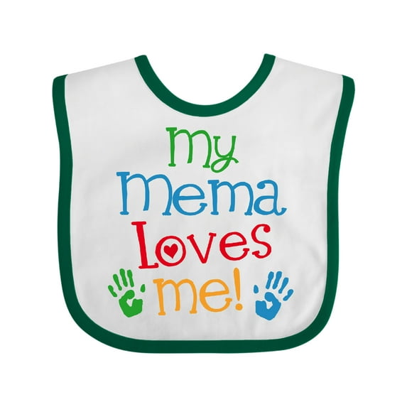Inktastic Mema Loves Me Grandchild Boys or Girls Baby Bib