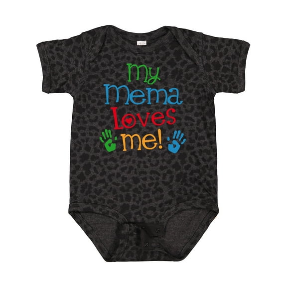 Inktastic Mema Loves Me Grandchild Boys or Girls Baby Bodysuit