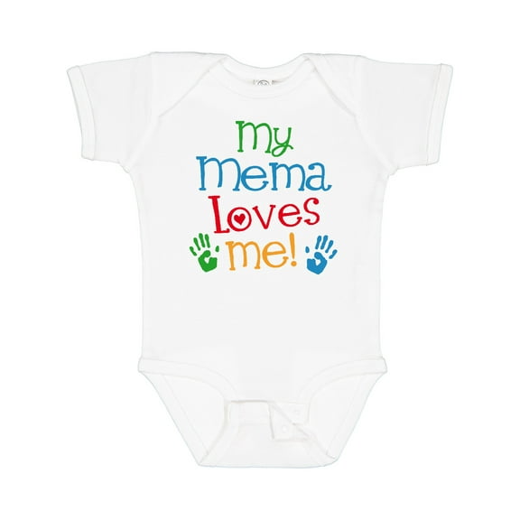 Inktastic Mema Loves Me Grandchild Boys or Girls Baby Bodysuit