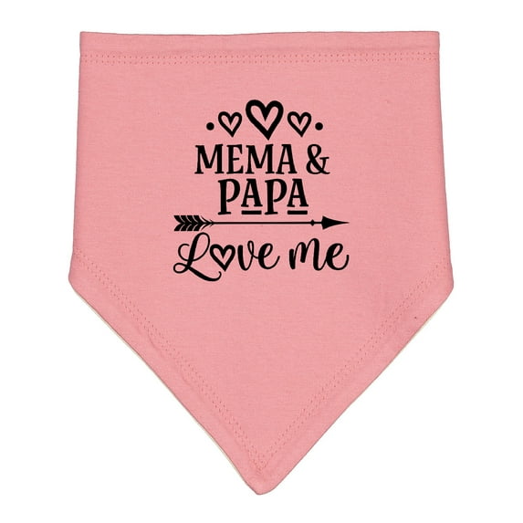 Inktastic Mema and Papa Love Me Baby Bandana Bib