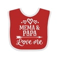 thumbnail image 1 of Inktastic Mema and Papa Love Me Boys or Girls Baby Bib, 1 of 4